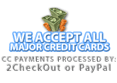 We accept all Major credit cards